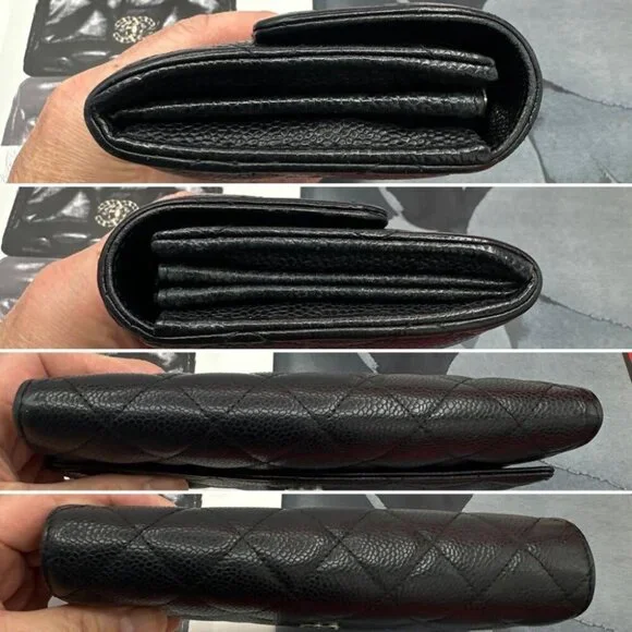 Chanel CC Classic Caviar Flap Wallet Chain Shoulder Crossbody Black - Picture 6 of 10